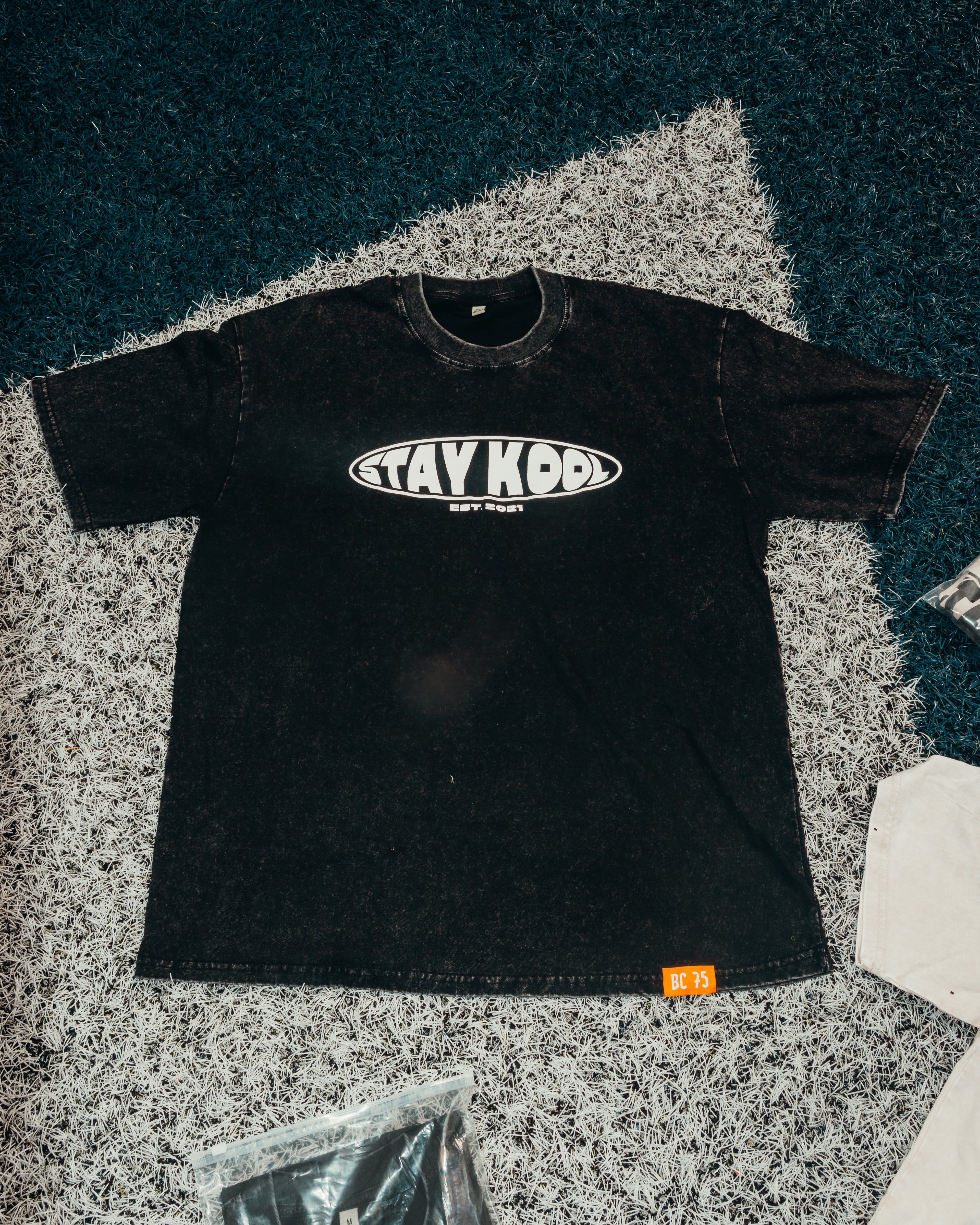 “STAY KOOL BOS.” Acid Washed Vintage Tee